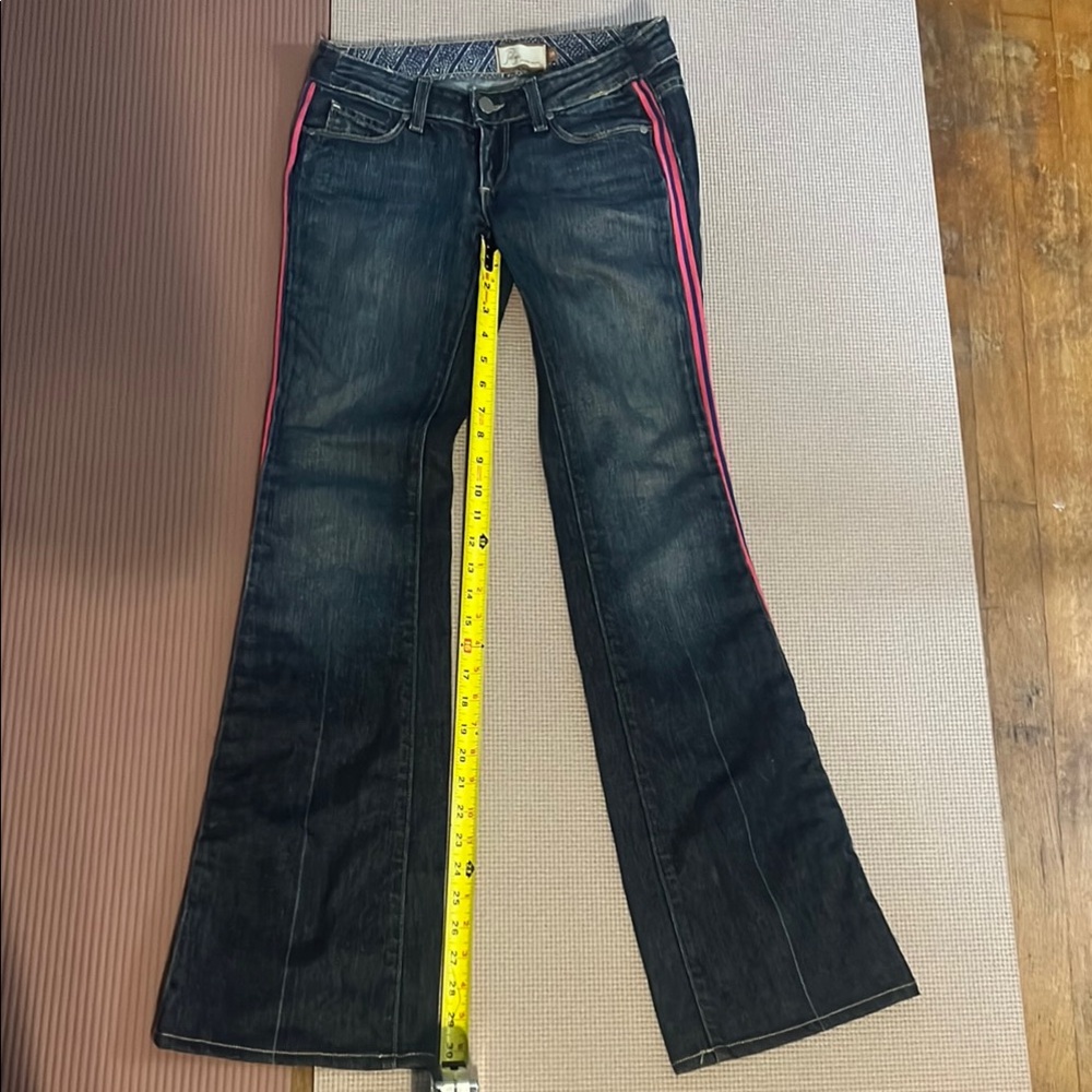 PAIGE Blue and Pink Flare Jeans DIY